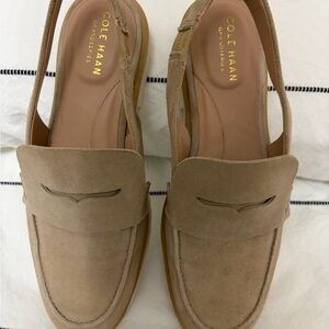 Cole Haan Grand Series Suede Slingback Loafer Platform